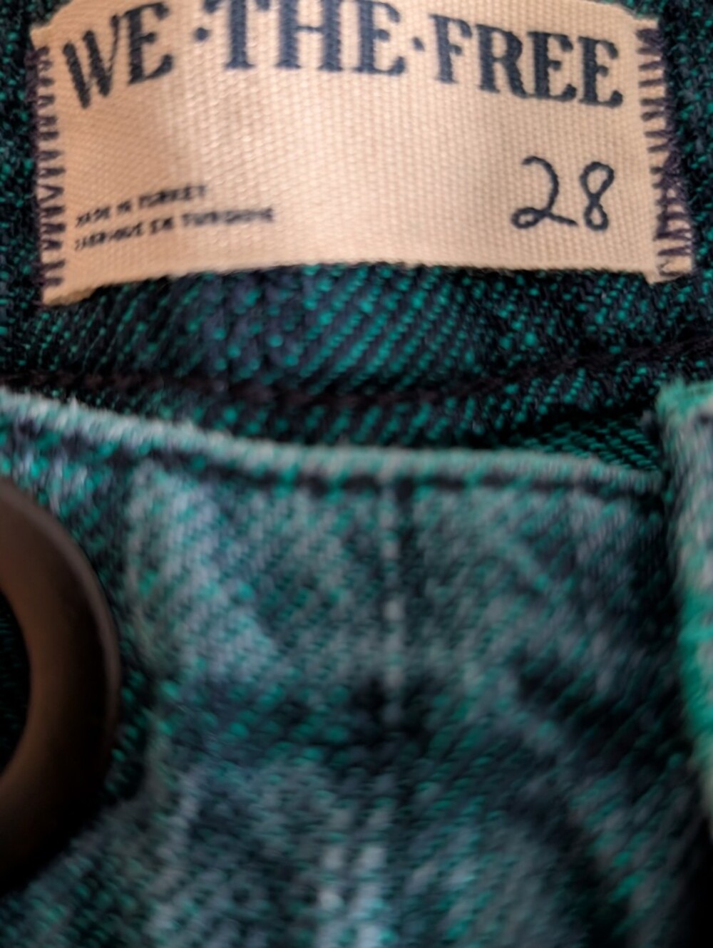 We The Free Green/Blue Moxies *Sample Piece *28 nwot - Picture 2 of 3